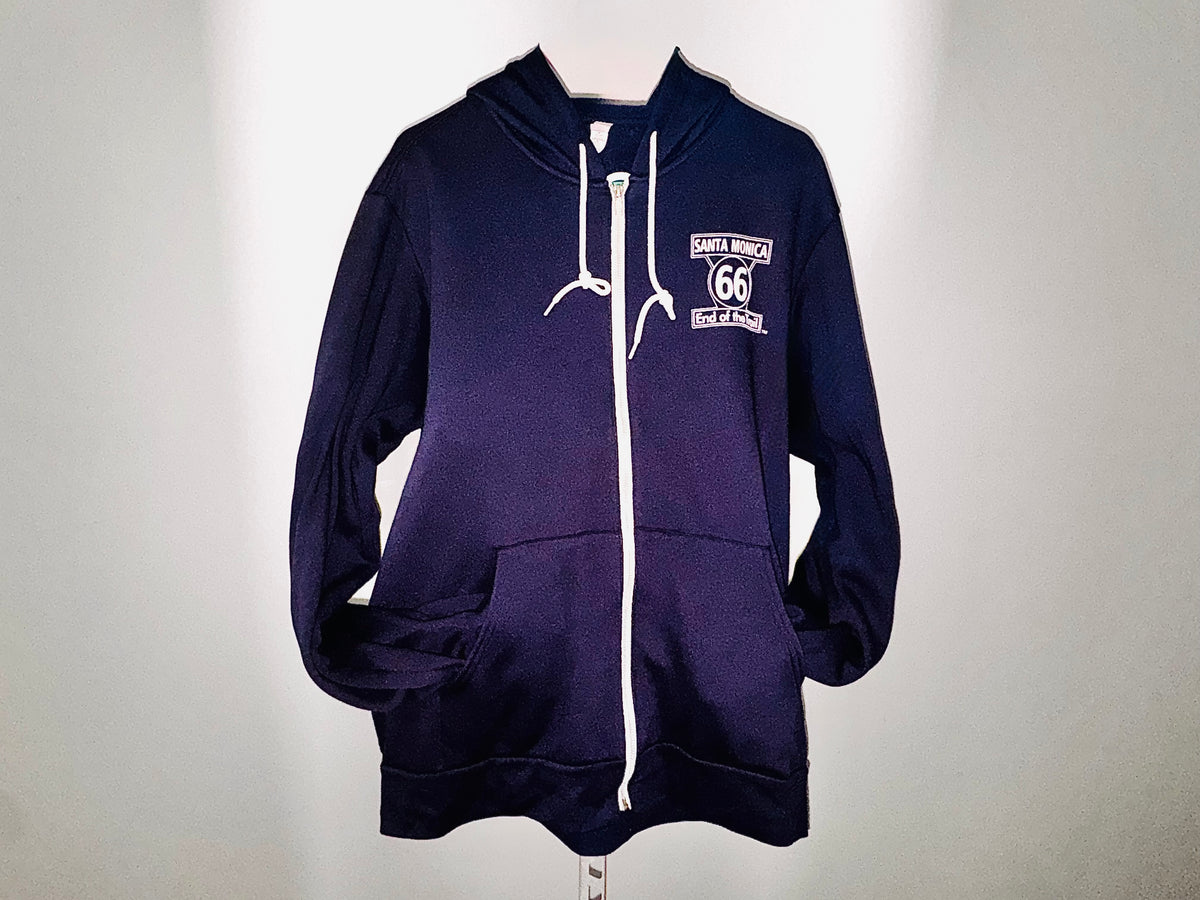 Route 66 Map Full-Zip Hoodie in Navy Blue