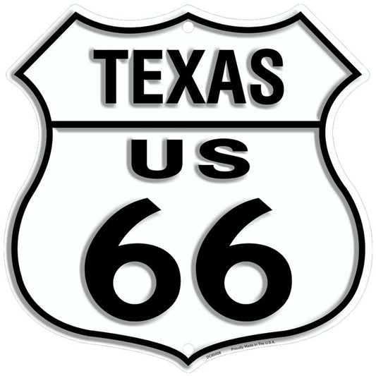 Texas Route 66 Shield Sign