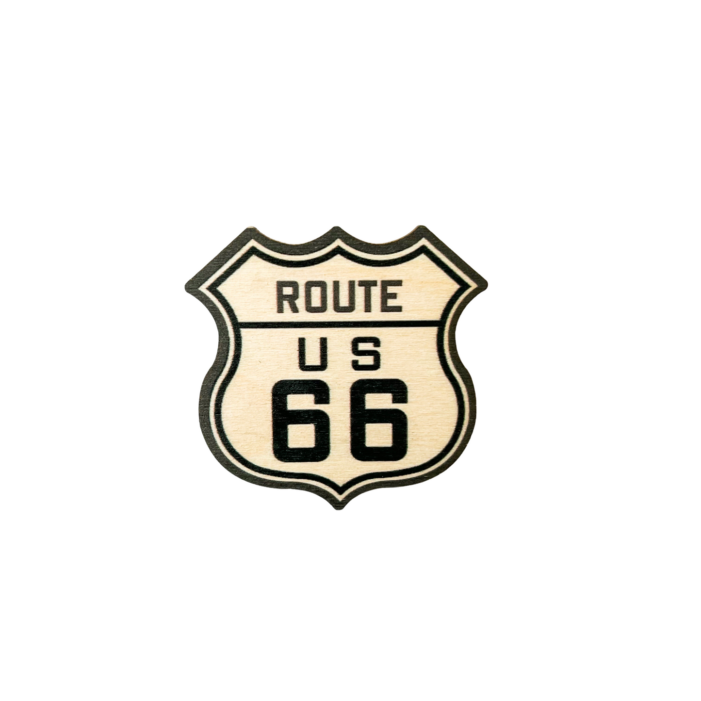 Route 66 US Wood Magnet