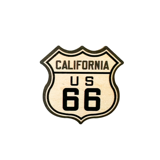 California US 66 Wood Magnet